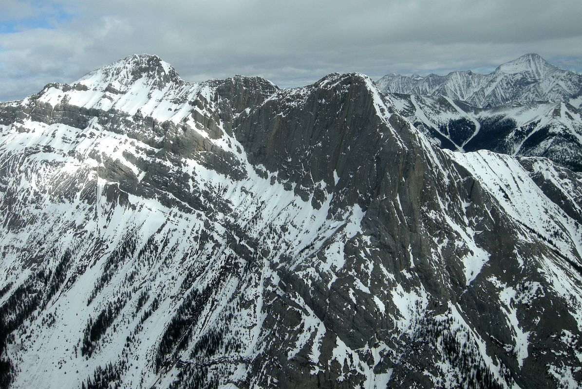 35 Cave Mountain With Old Goat Mountain Beyond From Helicopter Between Mount Assiniboine And Canmore In Winter